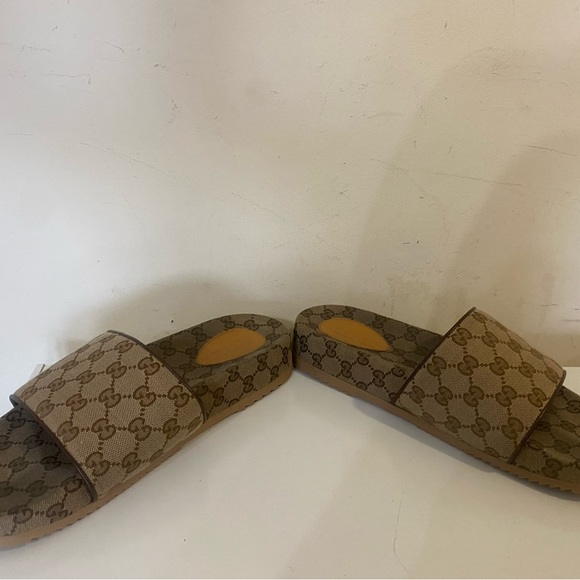 GUCCI Sideline Logo Canvas Slide Sandals Mens Sz G 9 US 10 - Picture 6 of 9